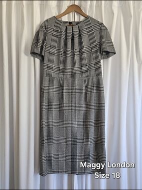 Maggy London Herringbone Plaid Sheath Dress
